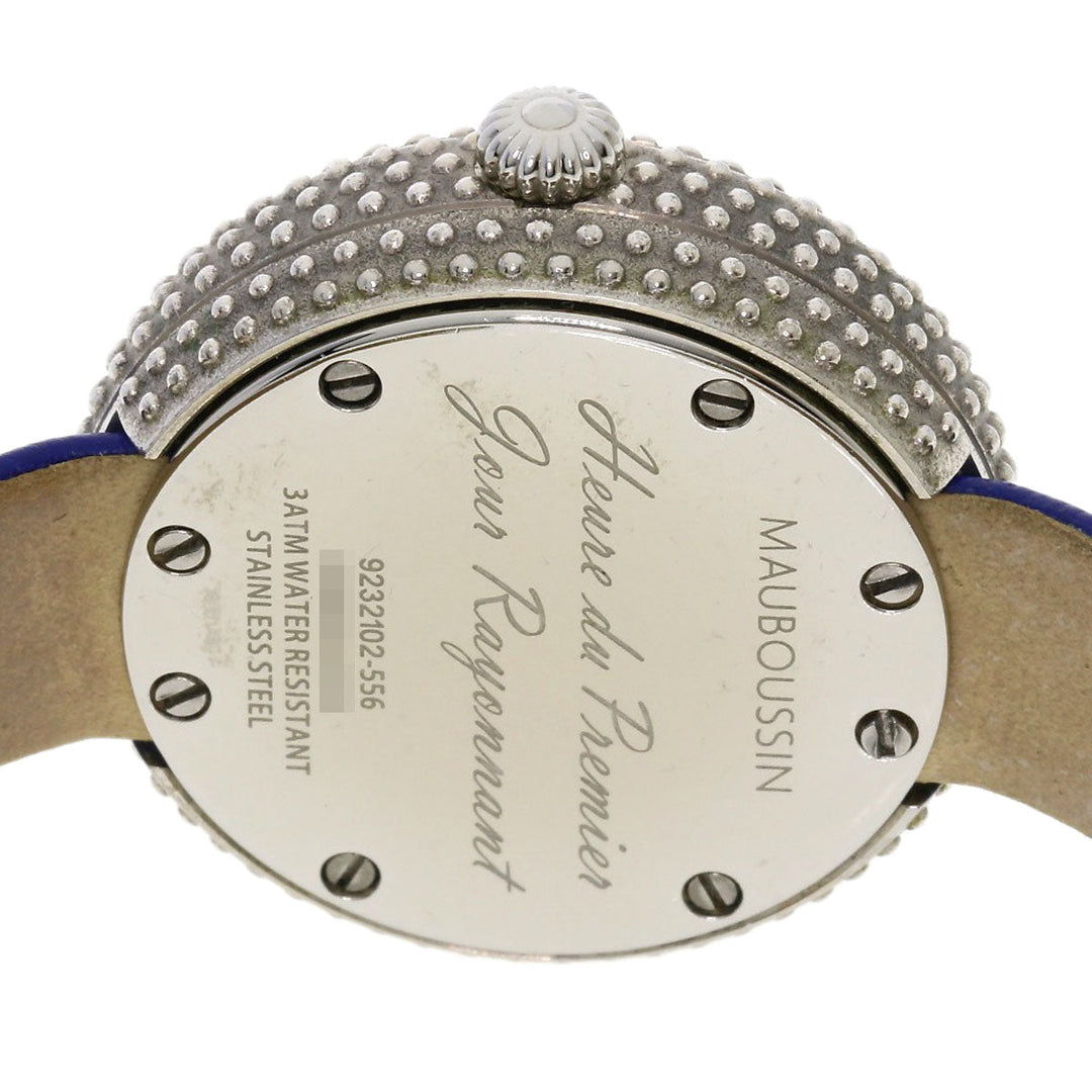 MAUBOUSSIN Watches Quartz 9232102-556 Stainless Steel, Leather Silver Rule du 1er jour Rayonnant White shell dial Women Used Authentic
