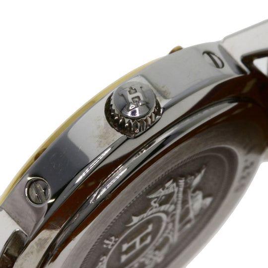 HERMES Watches Quartz CL4.220 Stainless Steel, Leather Silver Clipper white dial Women Used Authentic