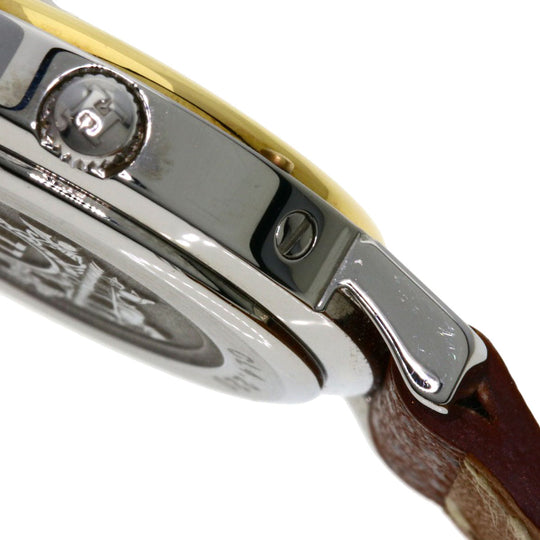 HERMES Watches Quartz CL4.220 Stainless Steel, Leather Silver Clipper white dial Women Used Authentic