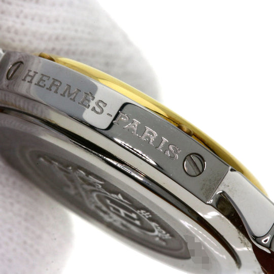 HERMES Watches Quartz CL4.220 Stainless Steel, Leather Silver Clipper white dial Women Used Authentic