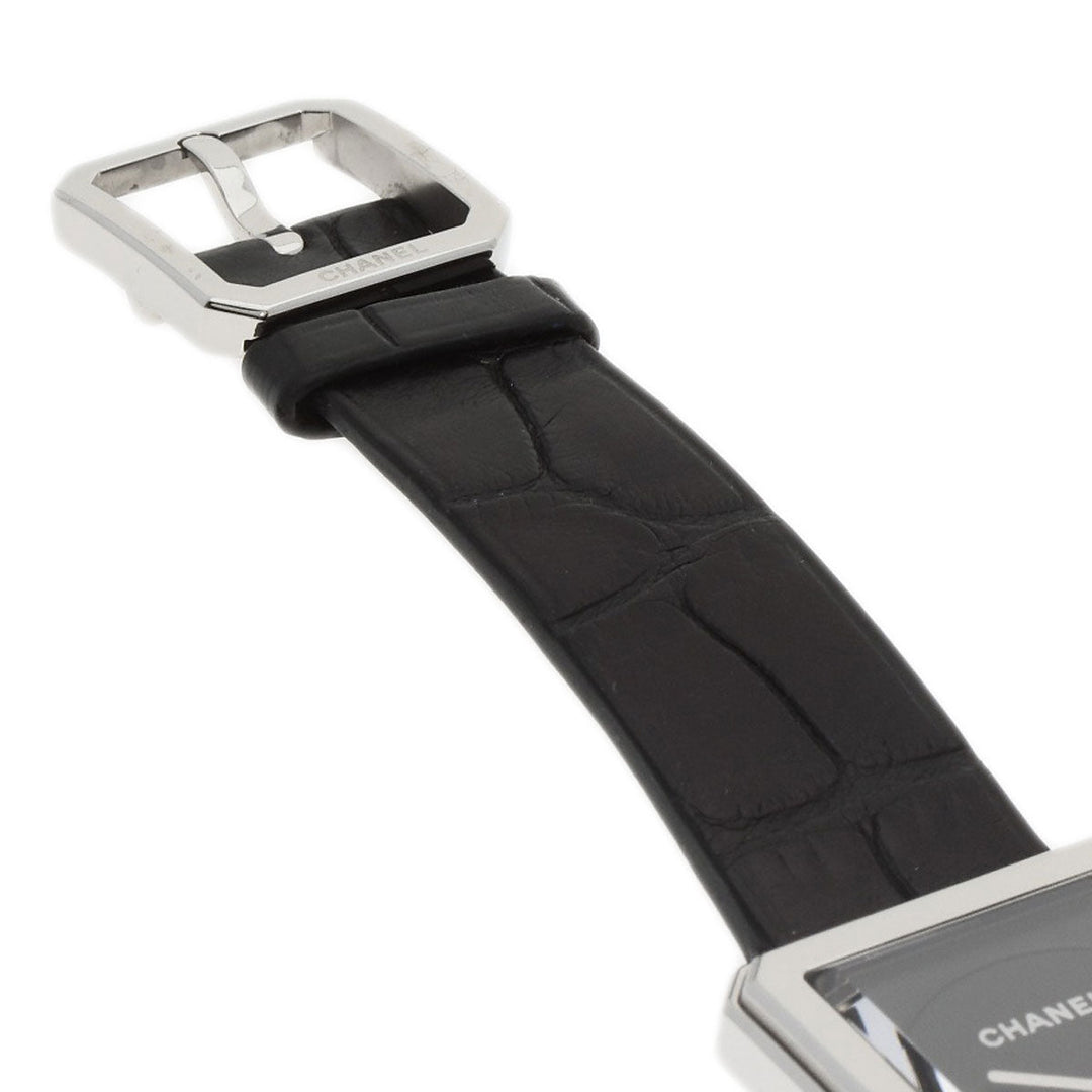 CHANEL Watches Quartz H4884 Stainless Steel Silver boy friend black dial