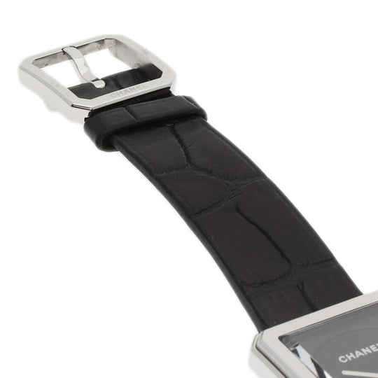 CHANEL Watches Quartz H4884 Stainless Steel Silver boy friend black dial