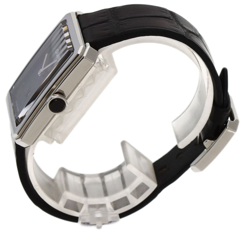 CHANEL Watches Quartz H4884 Stainless Steel Silver boy friend black dial