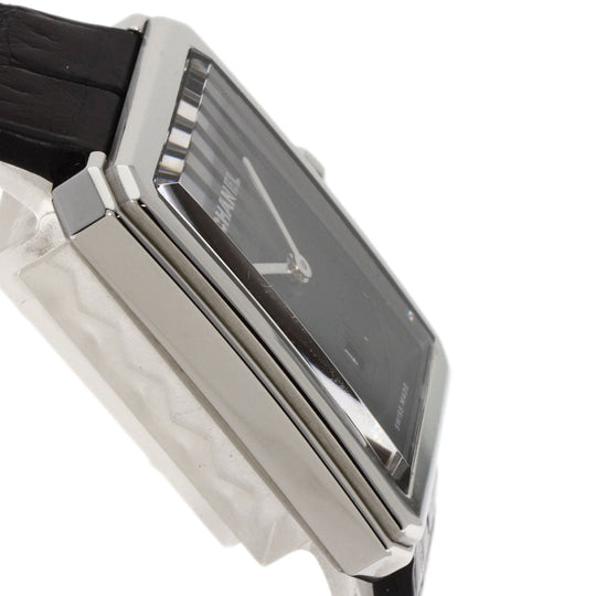 CHANEL Watches Quartz H4884 Stainless Steel Silver boy friend black dial