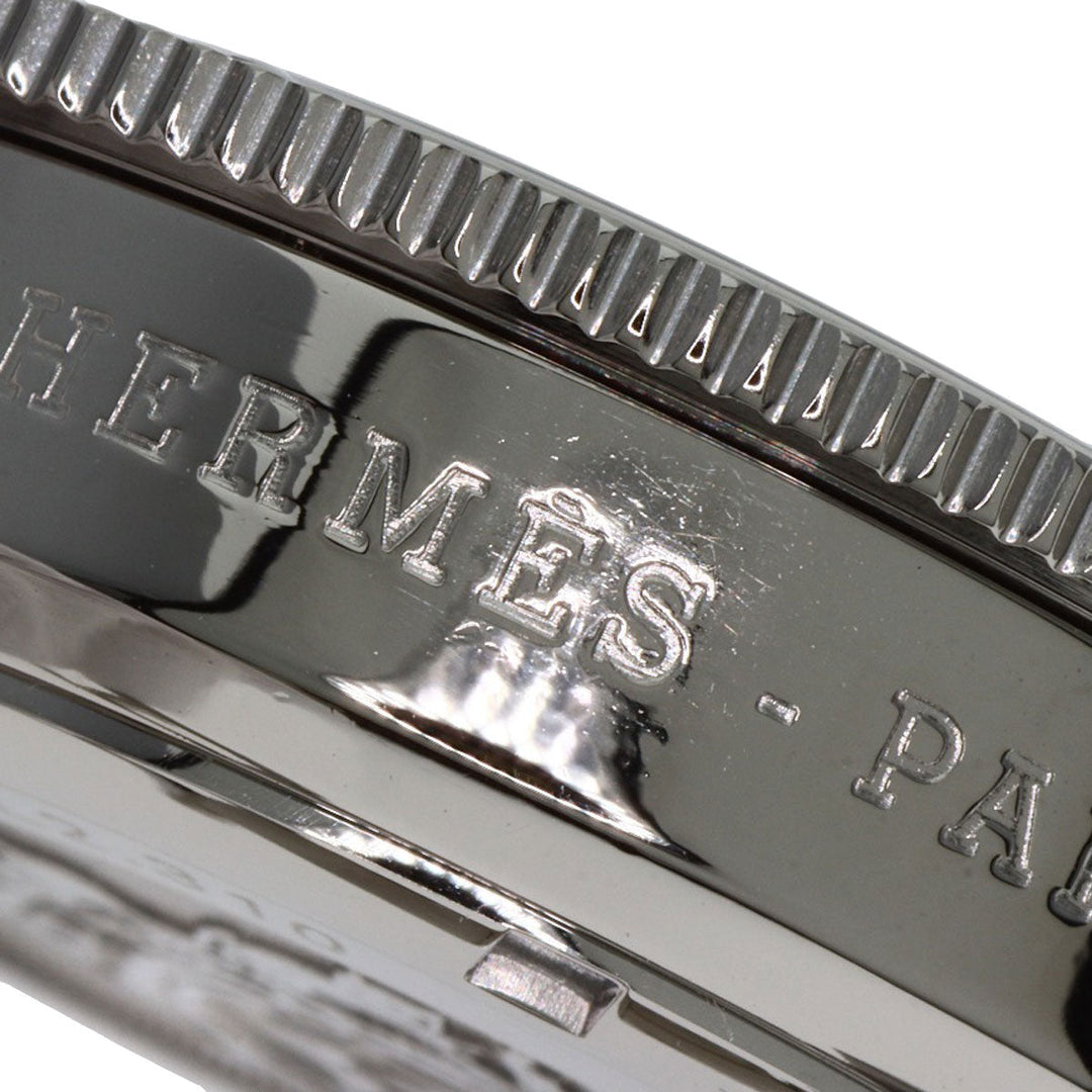 HERMES Watches Quartz CL2.310 Stainless Steel Silver Clipper Diver Chronograph New Buckle Pink shell dial