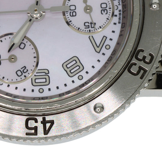 HERMES Watches Quartz CL2.310 Stainless Steel Silver Clipper Diver Chronograph New Buckle Pink shell dial