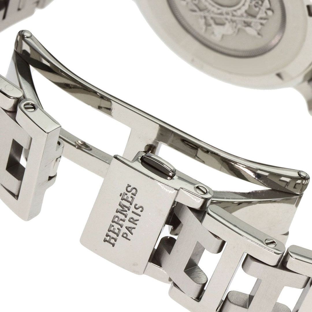 HERMES Watches Quartz CL2.310 Stainless Steel Silver Clipper Diver Chronograph New Buckle Pink shell dial