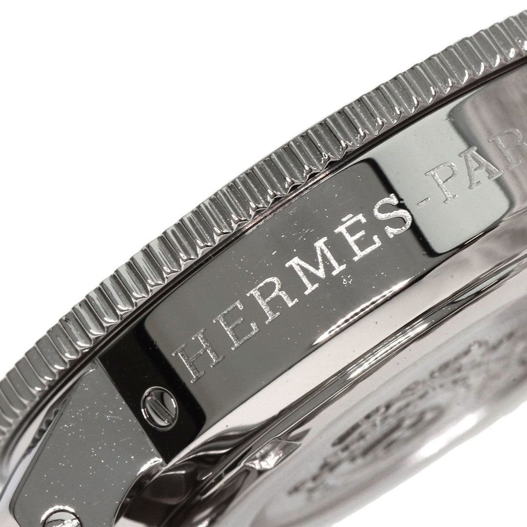 HERMES Watches Quartz CL2.310 Stainless Steel , Stainless Steel Silver Clipper Diver Chronograph black dial Women Used Authentic