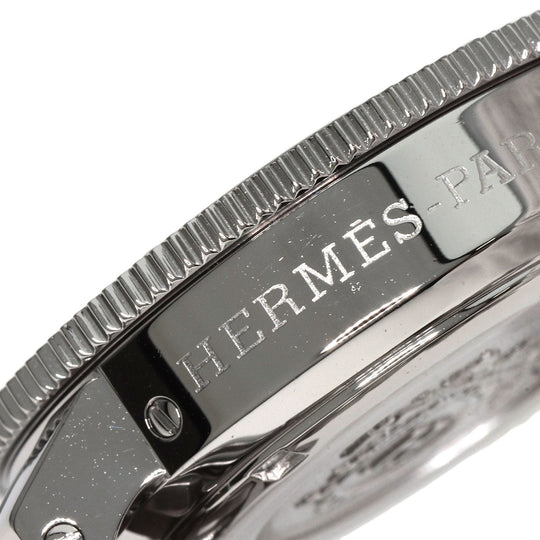 HERMES Watches Quartz CL2.310 Stainless Steel , Stainless Steel Silver Clipper Diver Chronograph black dial Women Used Authentic