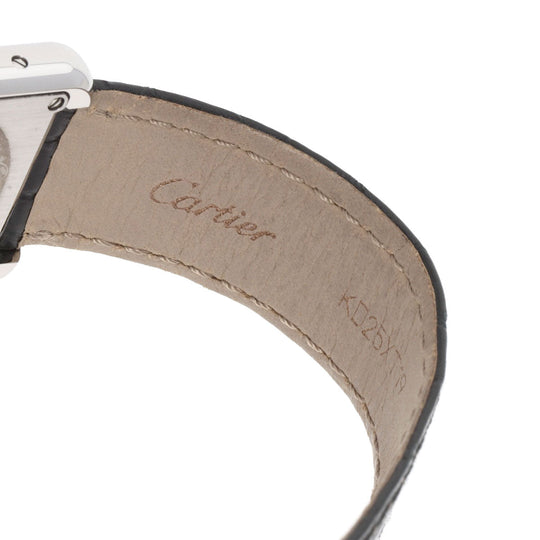 CARTIER Watches Quartz WSTA0030 Stainless Steel, Leather Silver Tank solo SM Silver dial Women Used Authentic