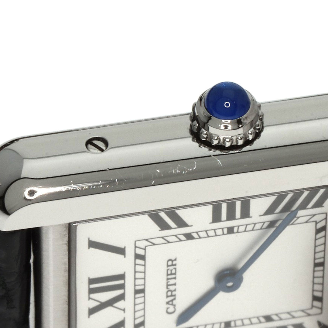 CARTIER Watches Quartz WSTA0030 Stainless Steel, Leather Silver Tank solo SM Silver dial Women Used Authentic