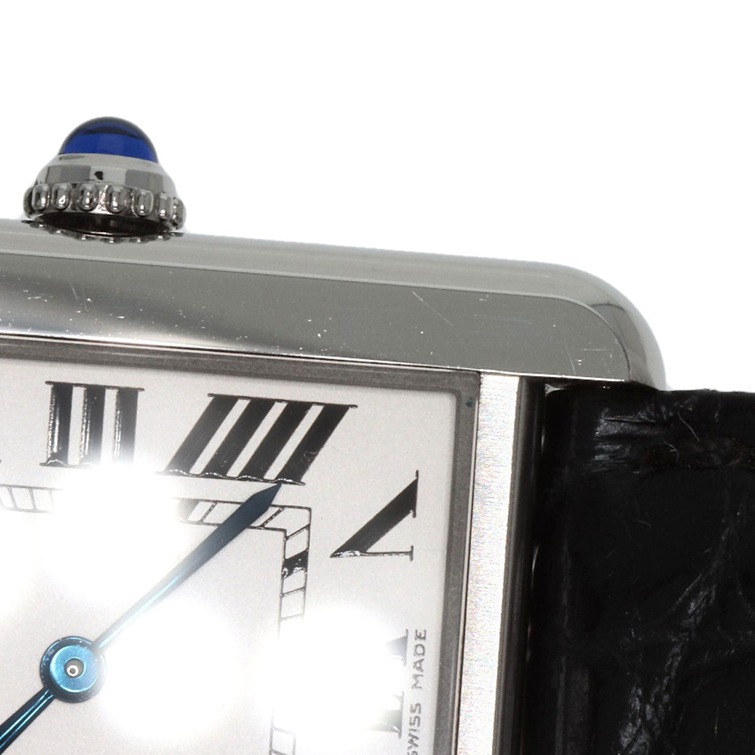 CARTIER Watches Quartz WSTA0030 Stainless Steel, Leather Silver Tank solo SM Silver dial Women Used Authentic