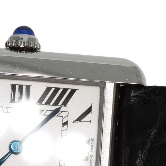 CARTIER Watches Quartz WSTA0030 Stainless Steel, Leather Silver Tank solo SM Silver dial Women Used Authentic