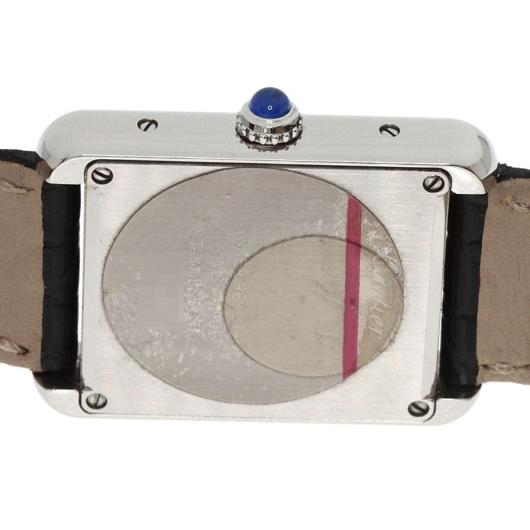 CARTIER Watches Quartz WSTA0030 Stainless Steel, Leather Silver Tank solo SM Silver dial Women Used Authentic