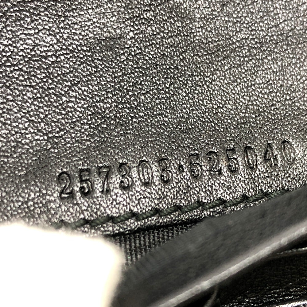 GUCCI Trifold wallet 257303 leather black Sima line GG Women Used Authentic