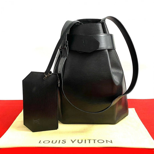 LOUIS VUITTON Shoulder Bag leather black Epi Sac de Paul GM