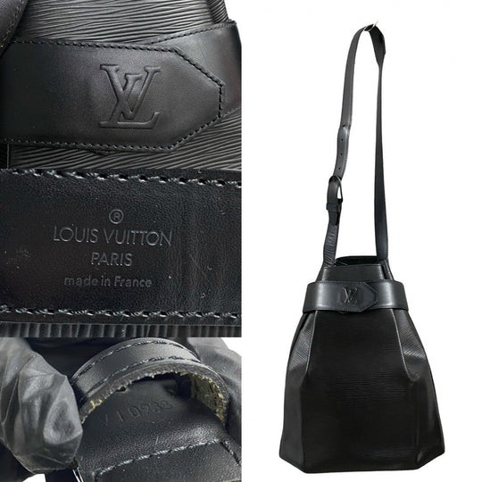LOUIS VUITTON Shoulder Bag leather black Epi Sac de Paul GM