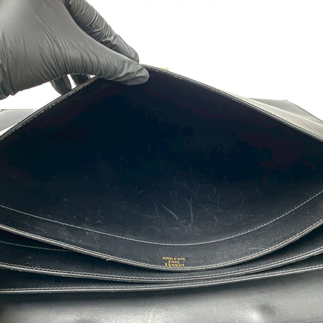 HERMES Business bag Box scarf black Sac Adepesh 41