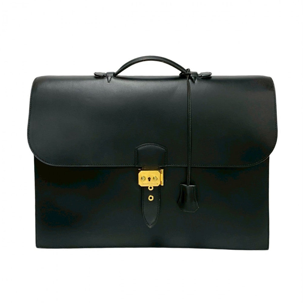 HERMES Business bag Box scarf black Sac Adepesh 41