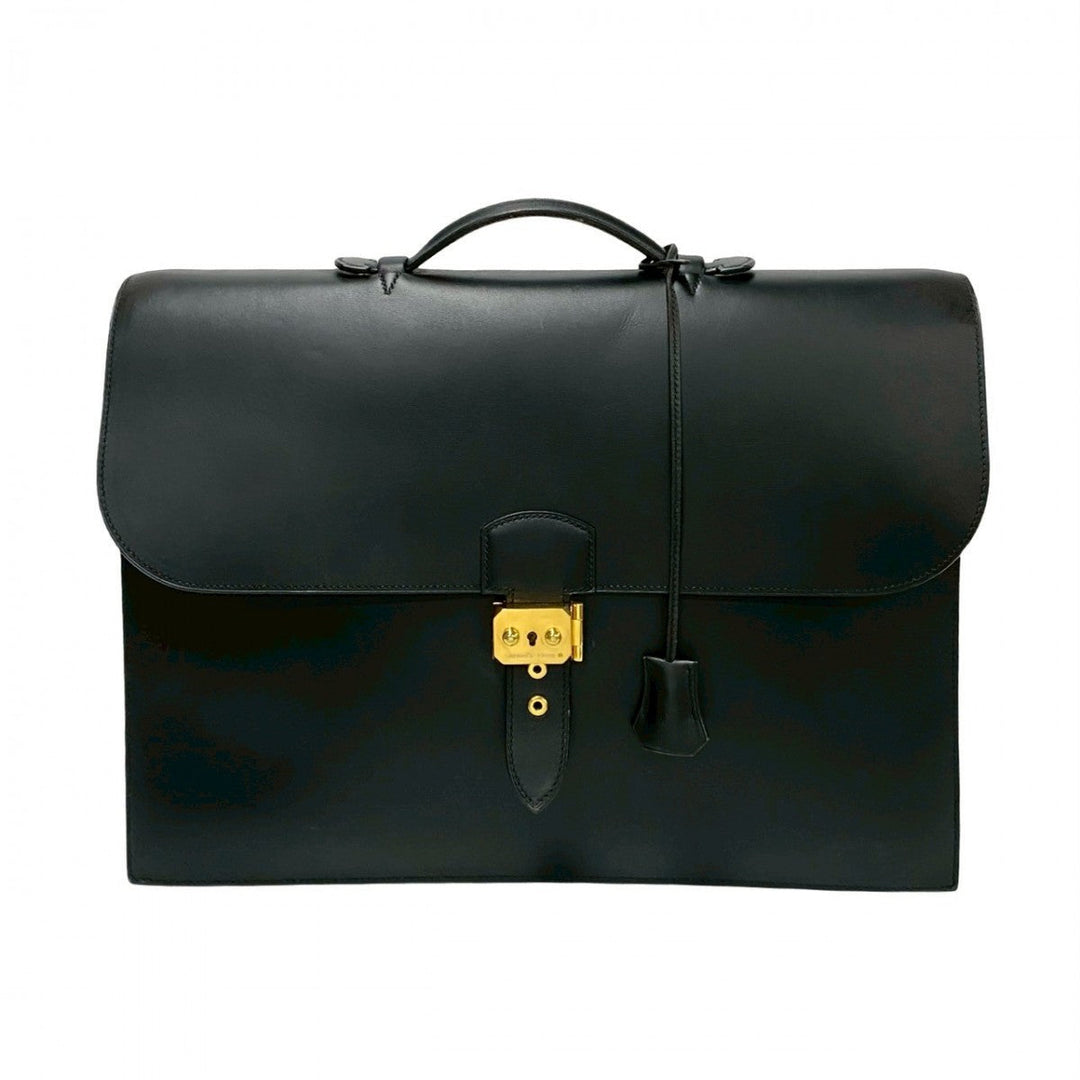 HERMES Business bag Box scarf black Sac Adepesh 41