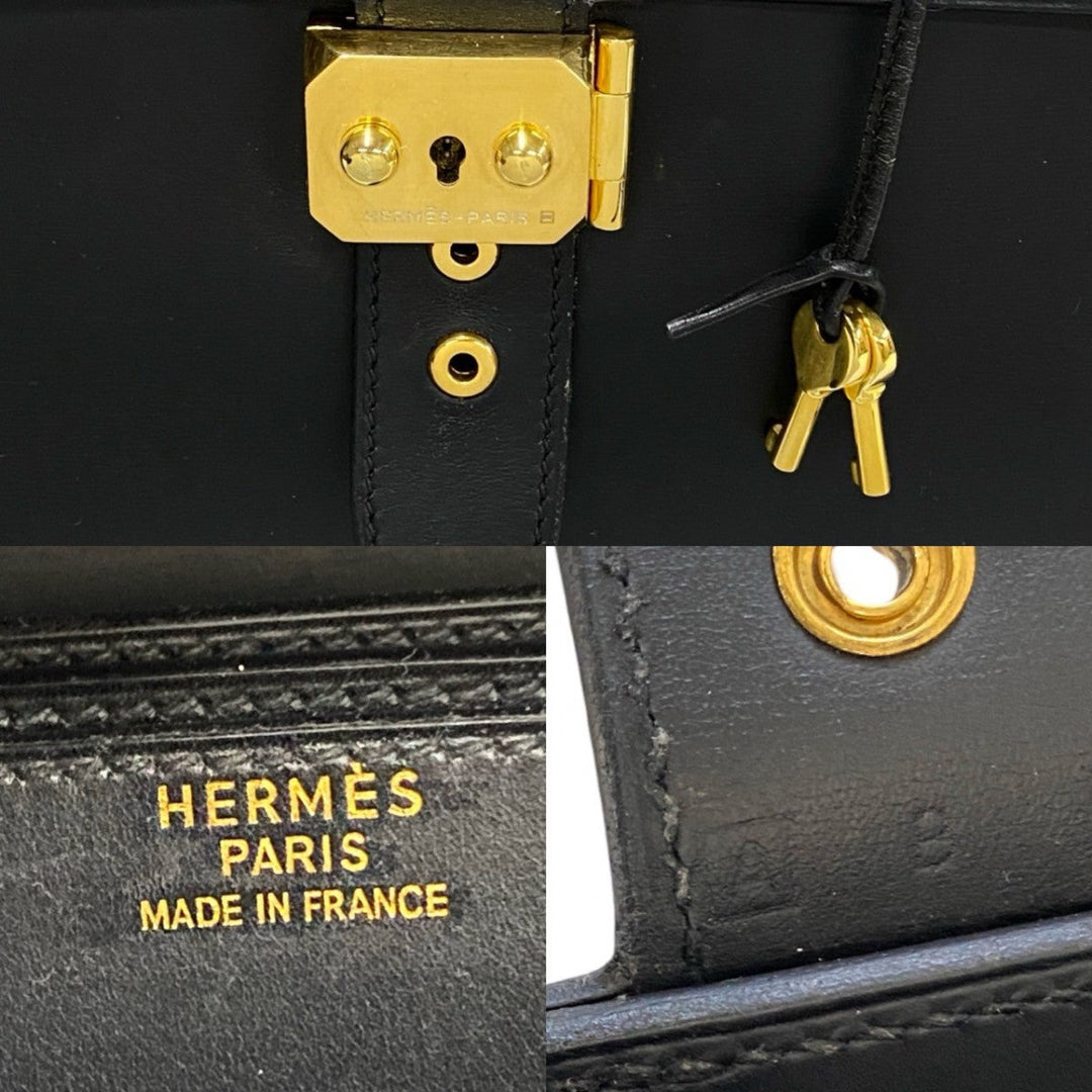 HERMES Business bag Box scarf black Sac Adepesh 41