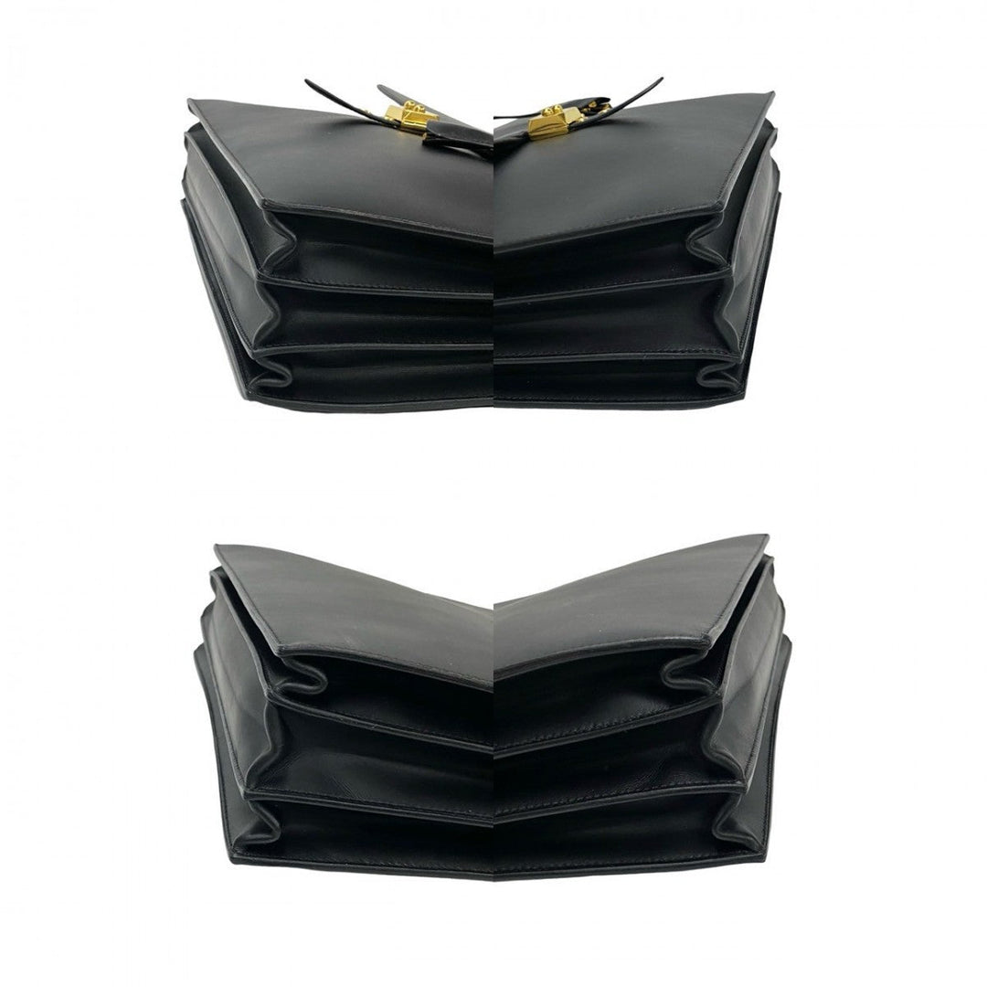 HERMES Business bag Box scarf black Sac Adepesh 41