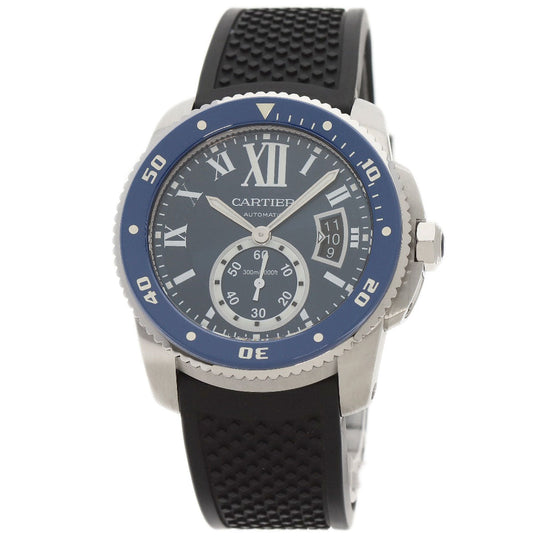 CARTIER Watches Mechanical Automatic WSCA0010 Stainless Steel, Rubber Silver Calibur de Cartier diver blue dial mens Used Authentic