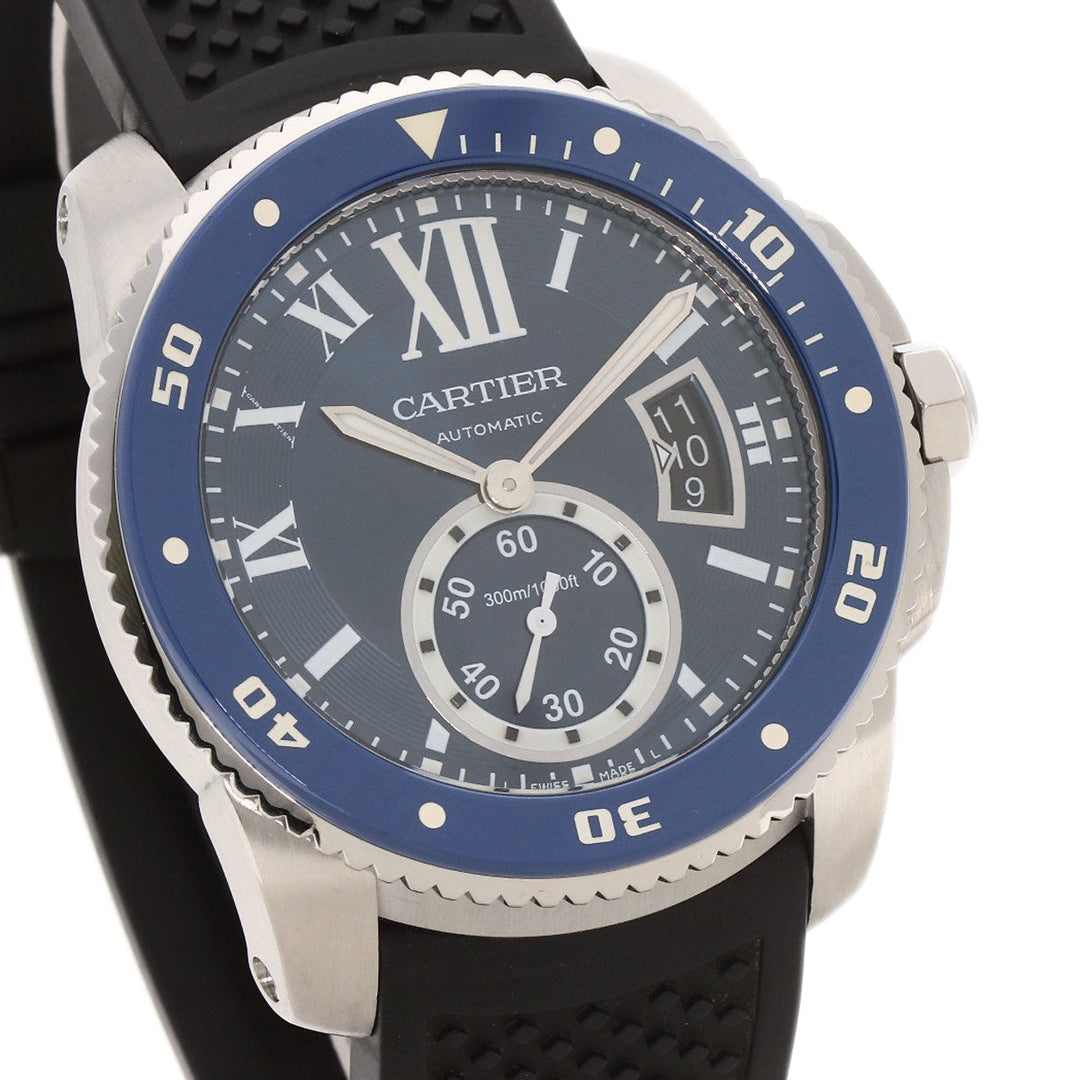 CARTIER Watches Mechanical Automatic WSCA0010 Stainless Steel, Rubber Silver Calibur de Cartier diver blue dial mens Used Authentic