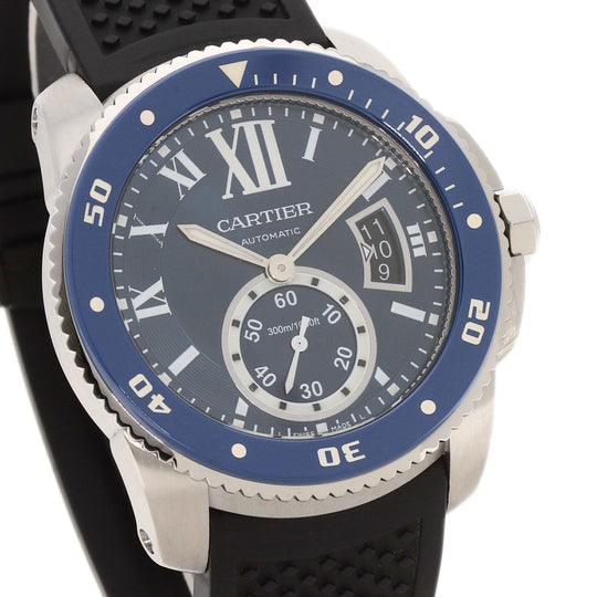 CARTIER Watches Mechanical Automatic WSCA0010 Stainless Steel, Rubber Silver Calibur de Cartier diver blue dial mens Used Authentic