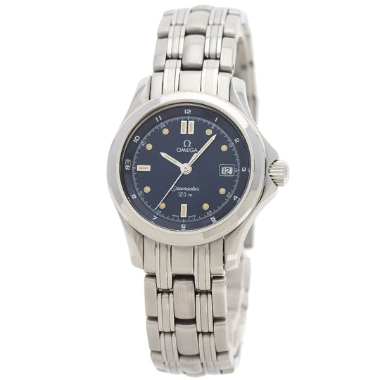 OMEGA Watches Quartz 2571.80 Stainless Steel , Stainless Steel Silver Seamaster 120m blue dial Women Used Authentic