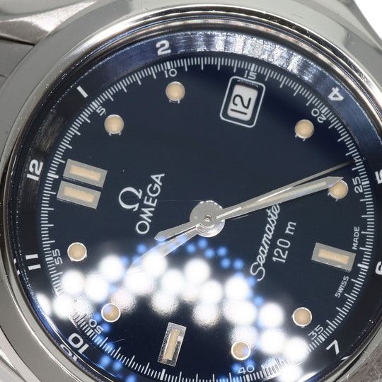 OMEGA Watches Quartz 2571.80 Stainless Steel , Stainless Steel Silver Seamaster 120m blue dial Women Used Authentic