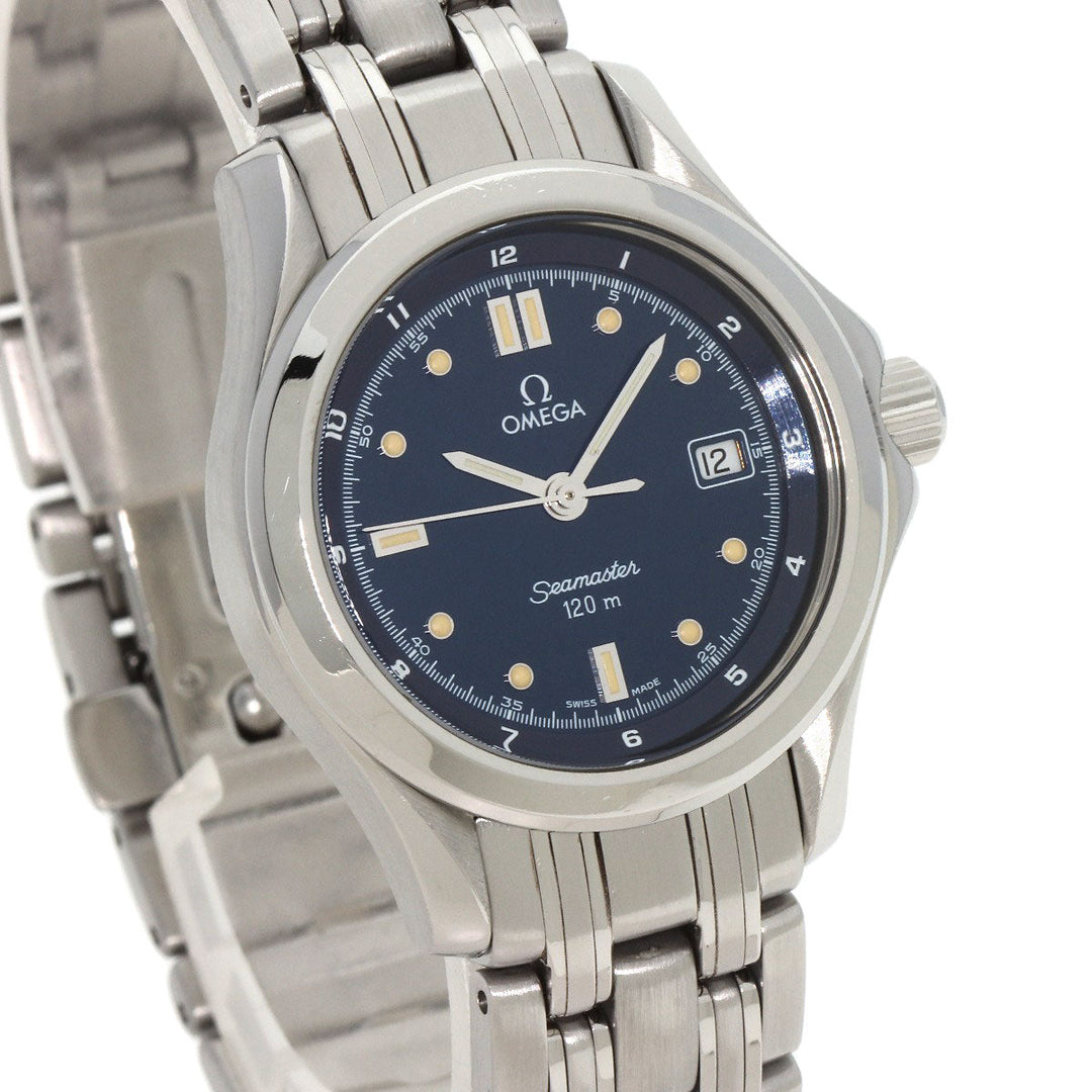 OMEGA Watches Quartz 2571.80 Stainless Steel , Stainless Steel Silver Seamaster 120m blue dial Women Used Authentic