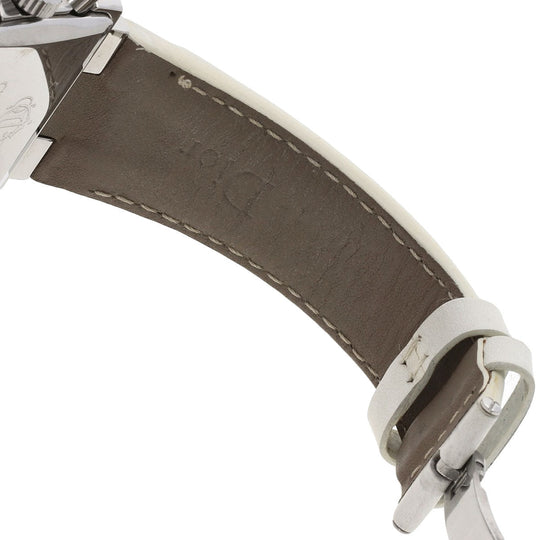 Christian Dior Watches Quartz D81-101 Stainless Steel, Leather Silver Riva Diamond Bezel white dial Women Used Authentic