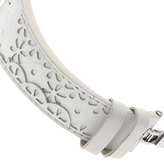 Christian Dior Watches Quartz D81-101 Stainless Steel, Leather Silver Riva Diamond Bezel white dial Women Used Authentic