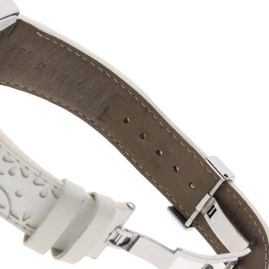 Christian Dior Watches Quartz D81-101 Stainless Steel, Leather Silver Riva Diamond Bezel white dial Women Used Authentic