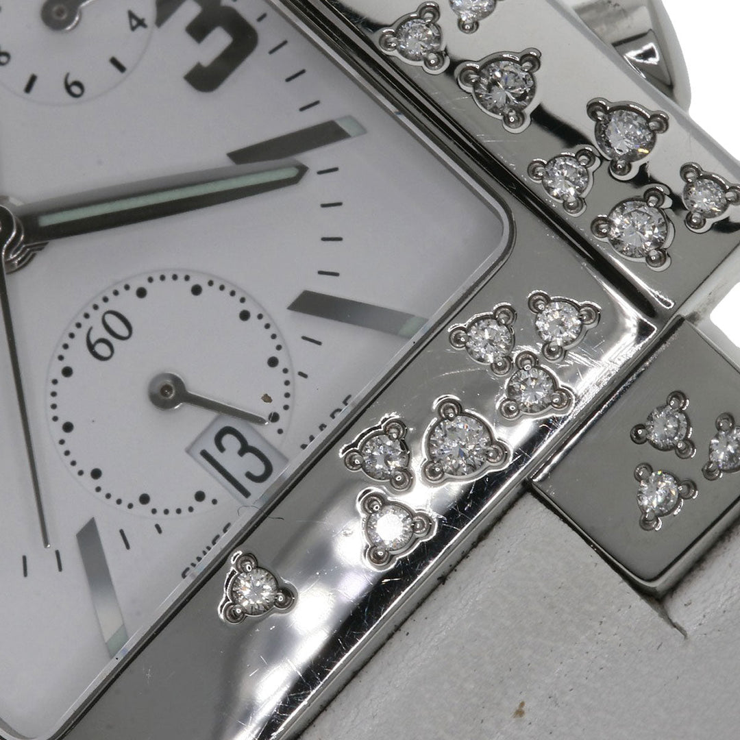 Christian Dior Watches Quartz D81-101 Stainless Steel, Leather Silver Riva Diamond Bezel white dial Women Used Authentic