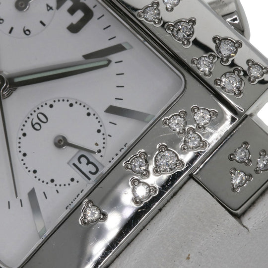 Christian Dior Watches Quartz D81-101 Stainless Steel, Leather Silver Riva Diamond Bezel white dial Women Used Authentic