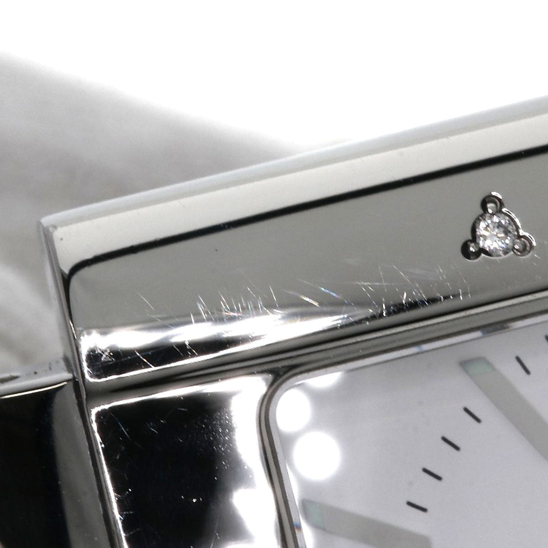 Christian Dior Watches Quartz D81-101 Stainless Steel, Leather Silver Riva Diamond Bezel white dial Women Used Authentic