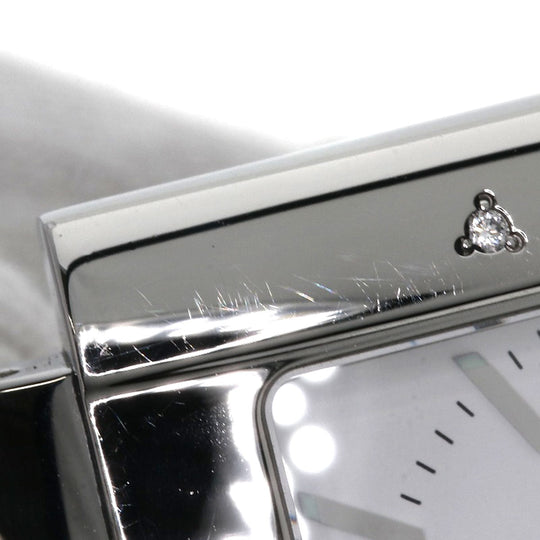 Christian Dior Watches Quartz D81-101 Stainless Steel, Leather Silver Riva Diamond Bezel white dial Women Used Authentic