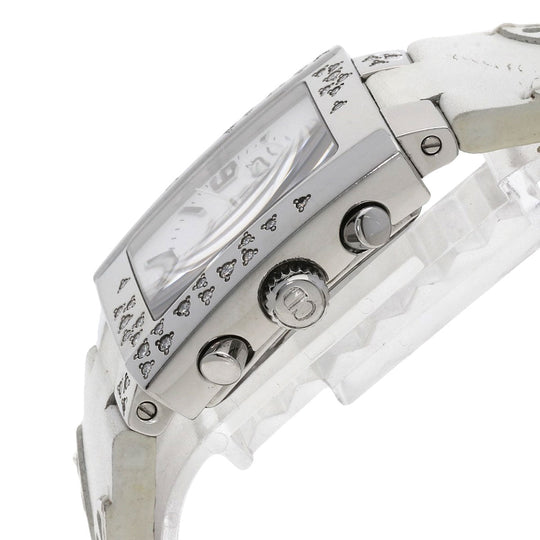 Christian Dior Watches Quartz D81-101 Stainless Steel, Leather Silver Riva Diamond Bezel white dial Women Used Authentic