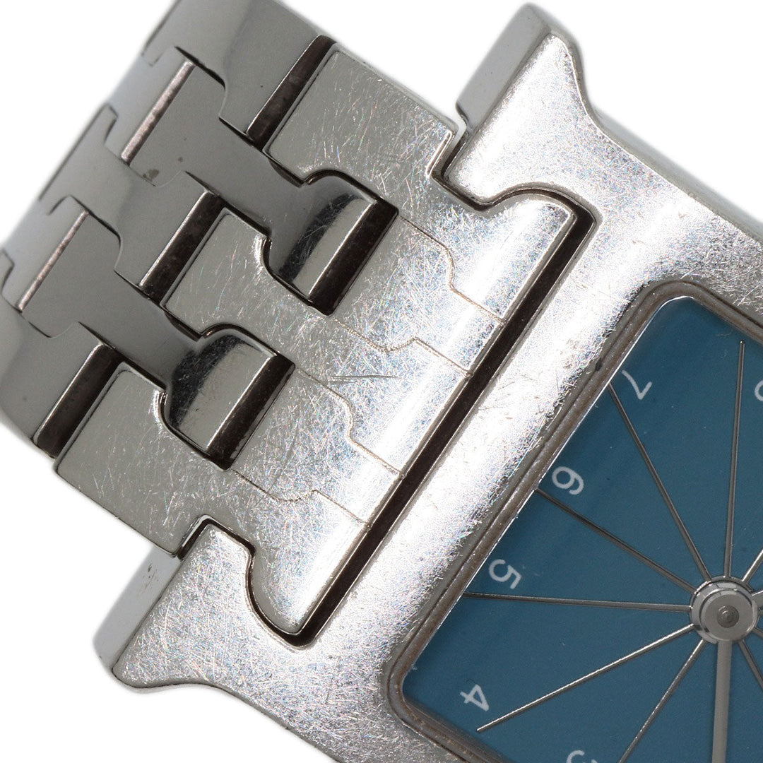 HERMES Watches Quartz HH1.210 Stainless Steel , Stainless Steel Silver H Watch Blue Gene Blue gene dial Women Used Authentic