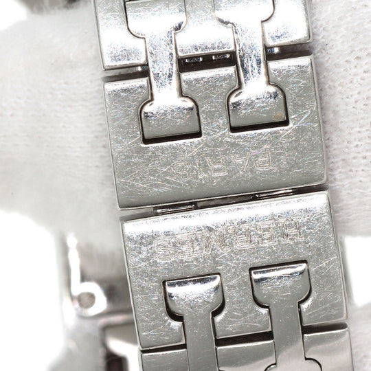 HERMES Watches Quartz HH1.210 Stainless Steel , Stainless Steel Silver H Watch Blue Gene Blue gene dial Women Used Authentic