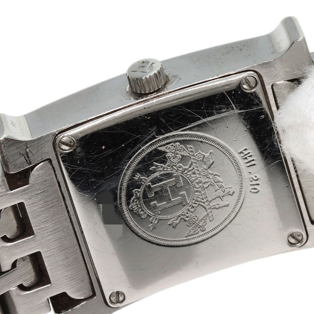 HERMES Watches Quartz HH1.210 Stainless Steel , Stainless Steel Silver H Watch Blue Gene Blue gene dial Women Used Authentic