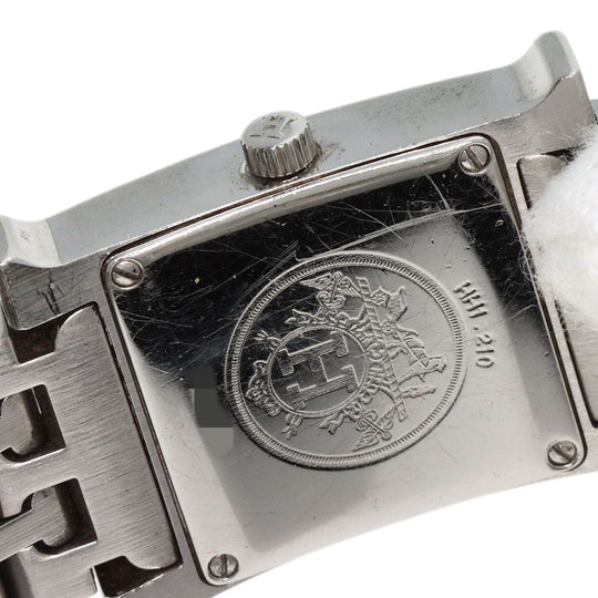 HERMES Watches Quartz HH1.210 Stainless Steel , Stainless Steel Silver H Watch Blue Gene Blue gene dial Women Used Authentic