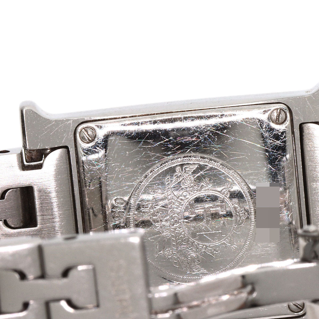 HERMES Watches Quartz HH1.210 Stainless Steel , Stainless Steel Silver H Watch Blue Gene Blue gene dial Women Used Authentic