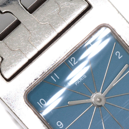 HERMES Watches Quartz HH1.210 Stainless Steel , Stainless Steel Silver H Watch Blue Gene Blue gene dial Women Used Authentic