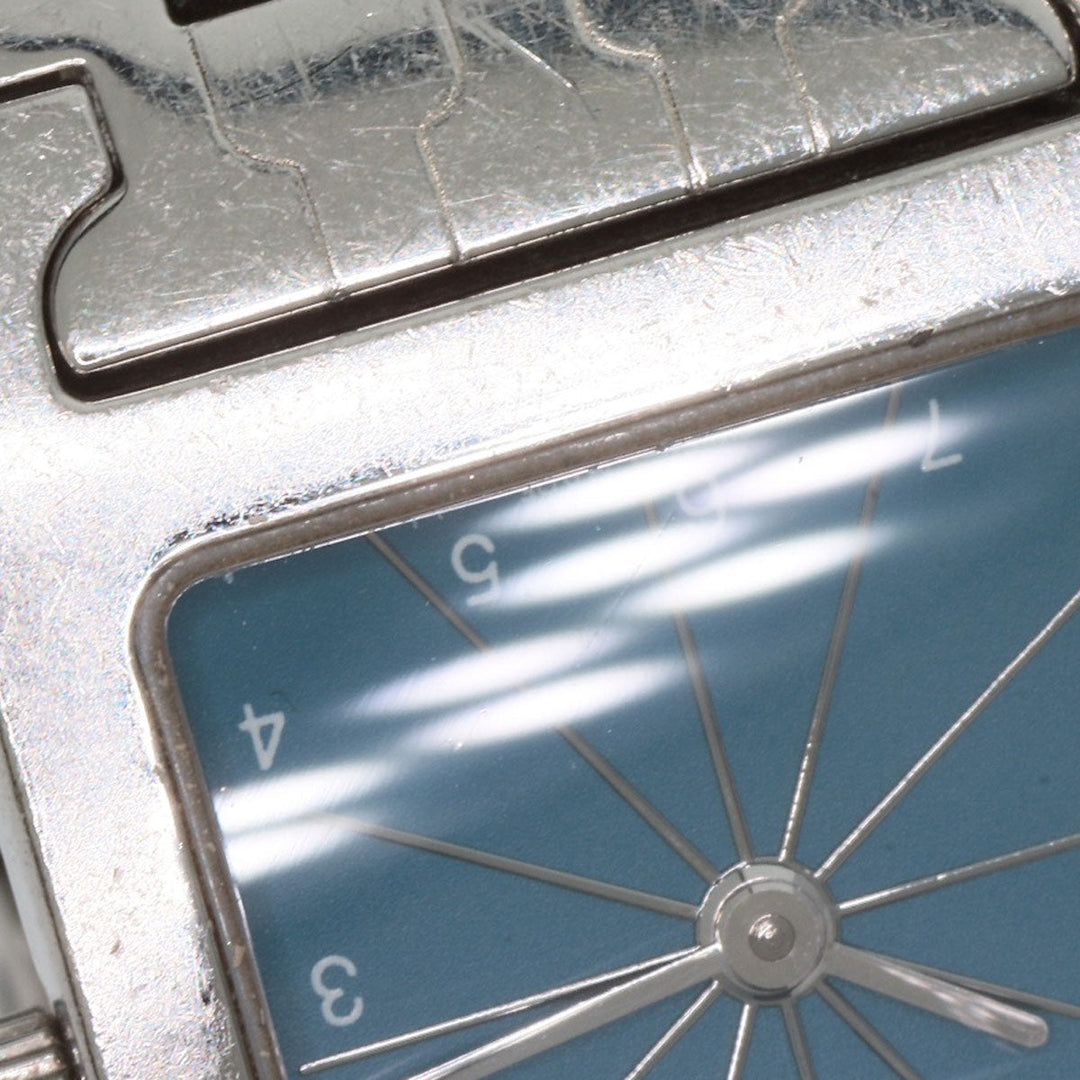 HERMES Watches Quartz HH1.210 Stainless Steel , Stainless Steel Silver H Watch Blue Gene Blue gene dial Women Used Authentic