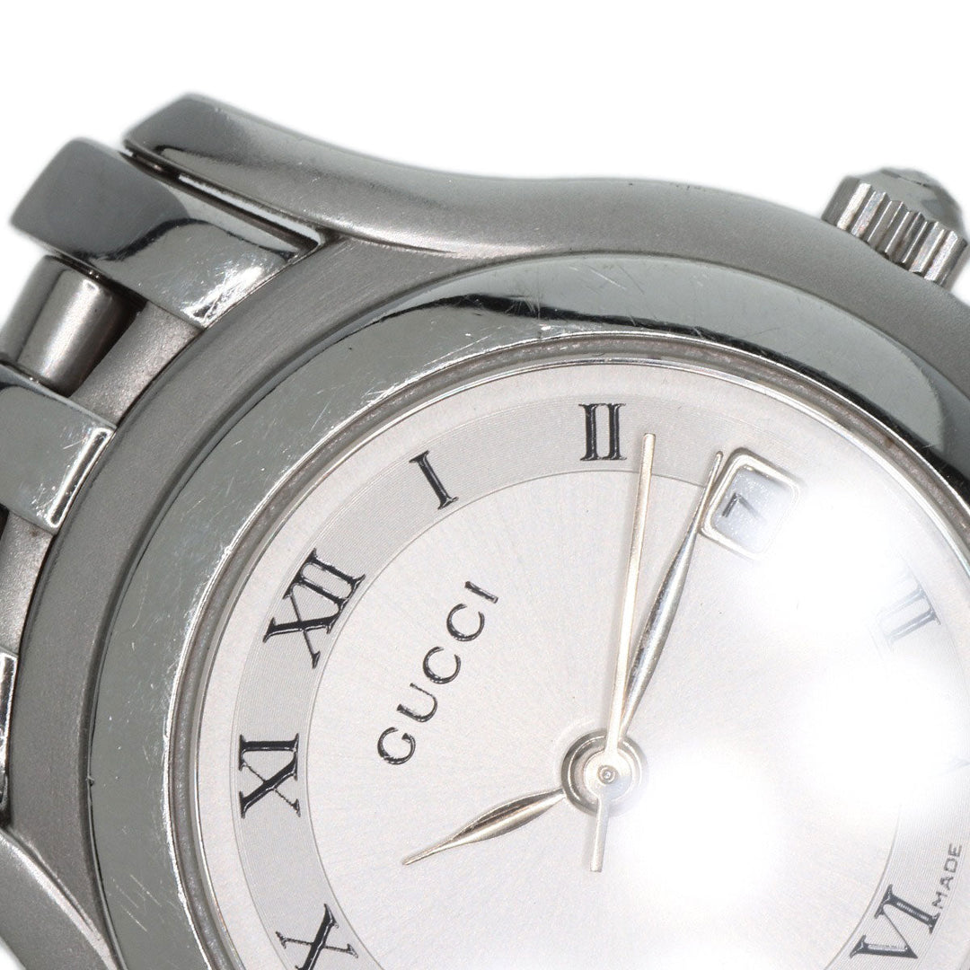 GUCCI Watches Quartz 5500L Stainless Steel , Stainless Steel Silver Round face Silver dial Women Used Authentic