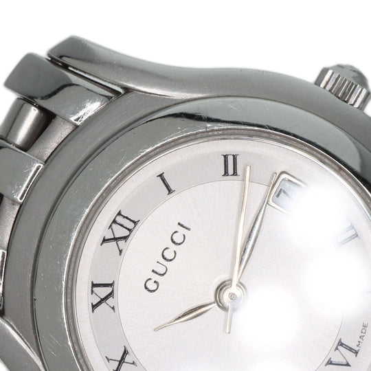 GUCCI Watches Quartz 5500L Stainless Steel , Stainless Steel Silver Round face Silver dial Women Used Authentic