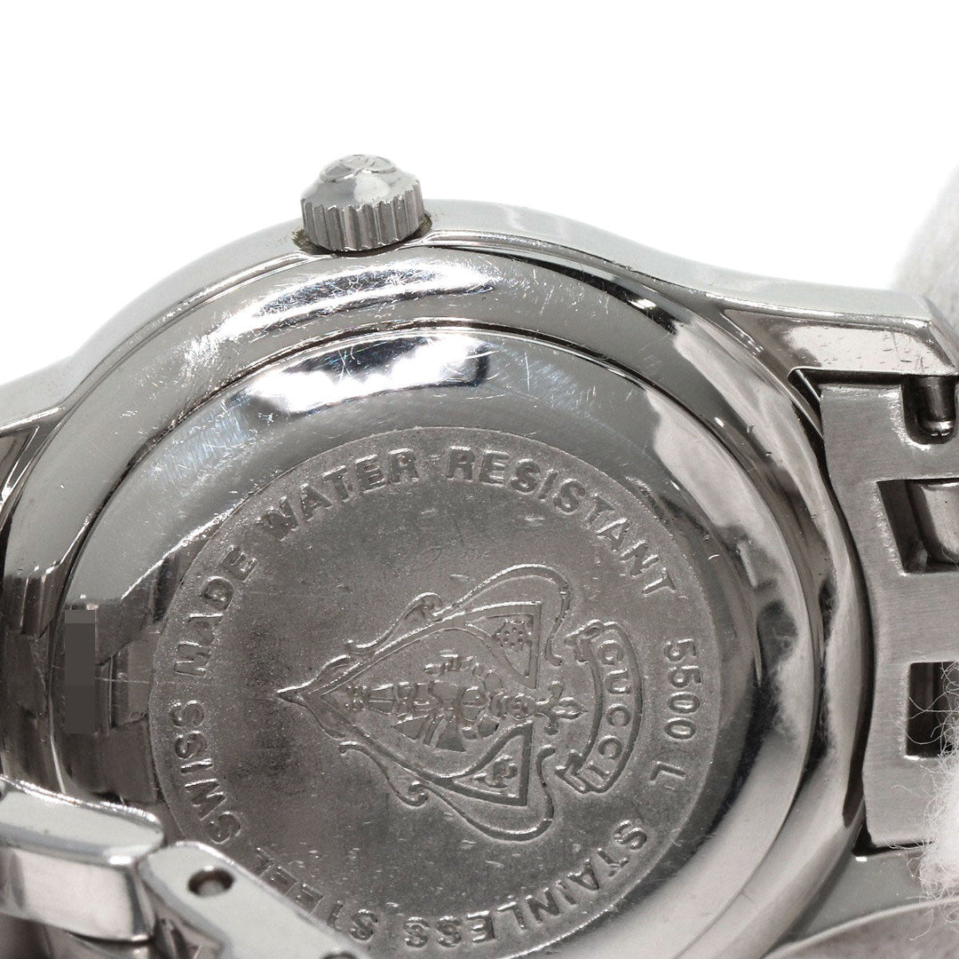 GUCCI Watches Quartz 5500L Stainless Steel , Stainless Steel Silver Round face Silver dial Women Used Authentic